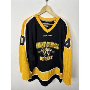 Mount Carmel Catholic Men 48 (L) Hockey Jersey Black Yellow